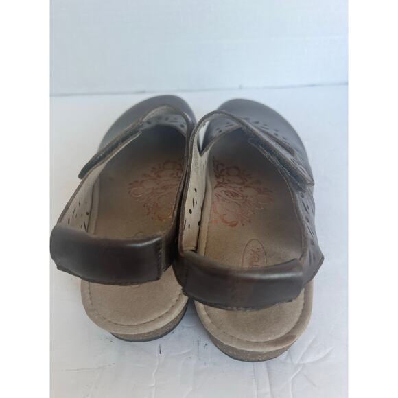 Aetrex Cheryl Brown Leather Slingback Mary-Jane Comfort Arch Support Clogs 8.5 - Picture 7 of 12